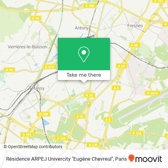 Résidence ARPEJ Univercity "Eugène Chevreul" map