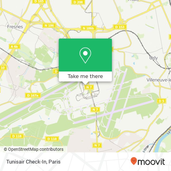 Mapa Tunisair Check-In
