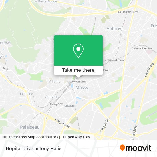 Hopital privé antony map