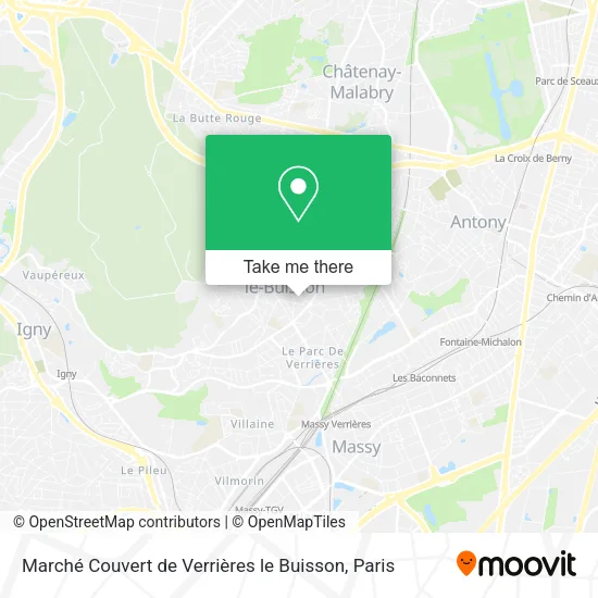 Marché Couvert de Verrières le Buisson map