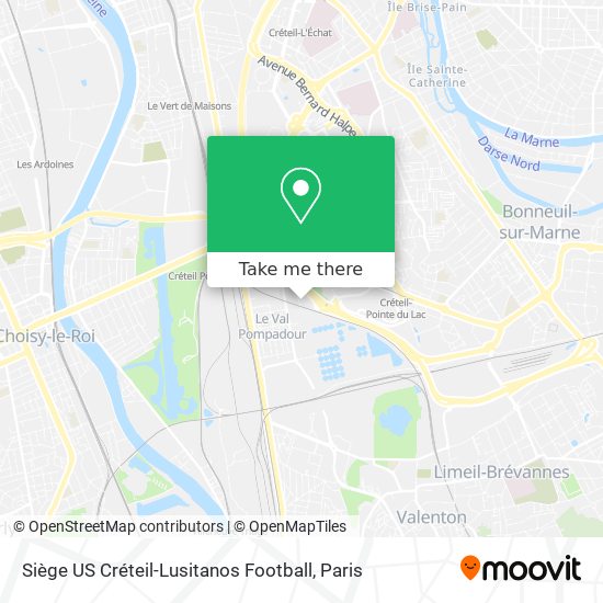 Mapa Siège US Créteil-Lusitanos Football