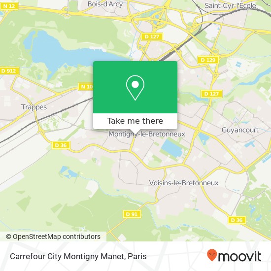 Carrefour City Montigny Manet map