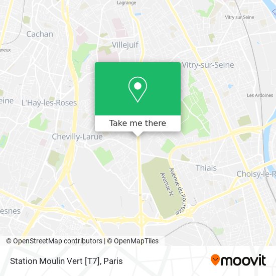 Mapa Station Moulin Vert [T7]