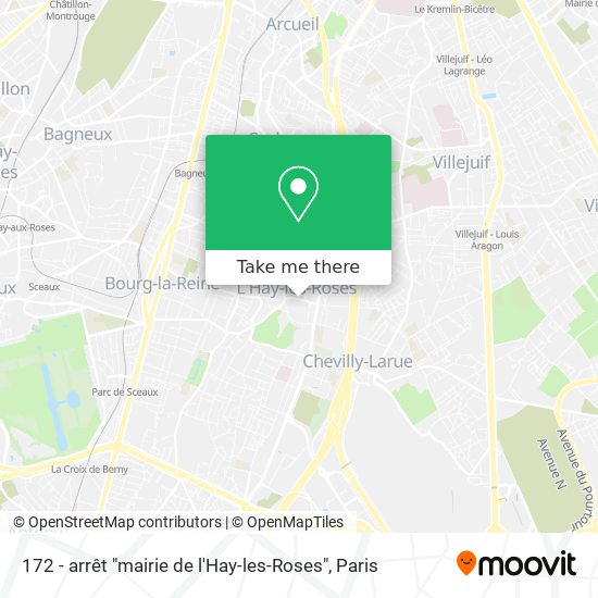 Mapa 172 - arrêt "mairie de l'Hay-les-Roses"