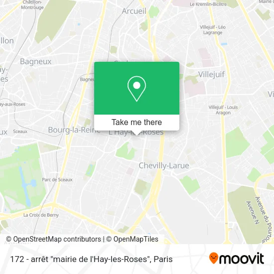 172 - arrêt "mairie de l'Hay-les-Roses" map