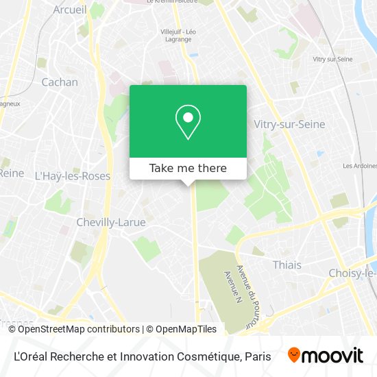 L'Oréal Recherche et Innovation Cosmétique map