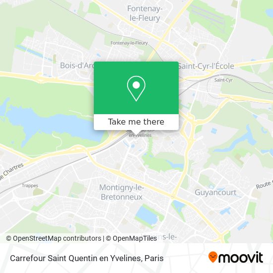 Carrefour Saint Quentin en Yvelines map