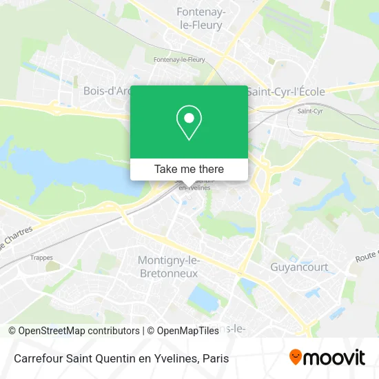 Carrefour Saint Quentin en Yvelines map