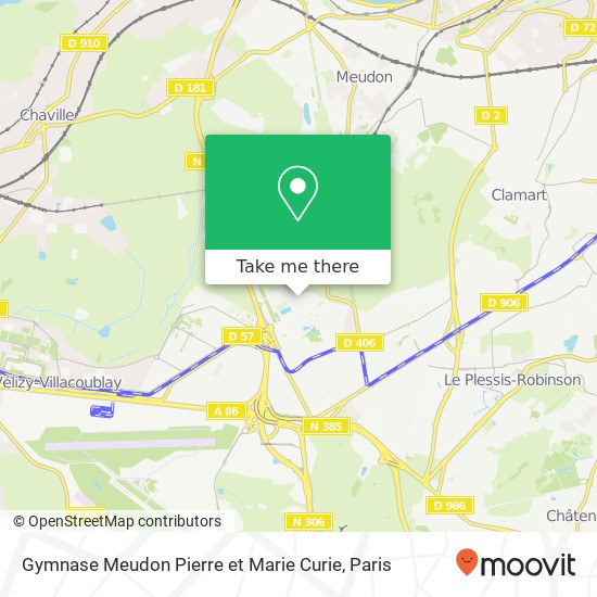 Gymnase Meudon Pierre et Marie Curie map