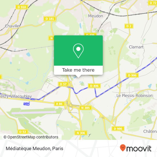 Mapa Médiatèque Meudon