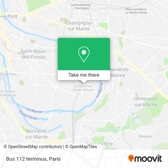 Bus 112 terminus map