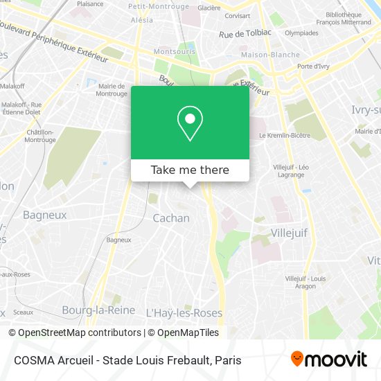 Mapa COSMA Arcueil - Stade Louis Frebault