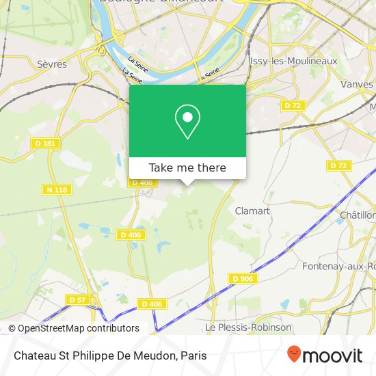 Chateau St Philippe De Meudon map