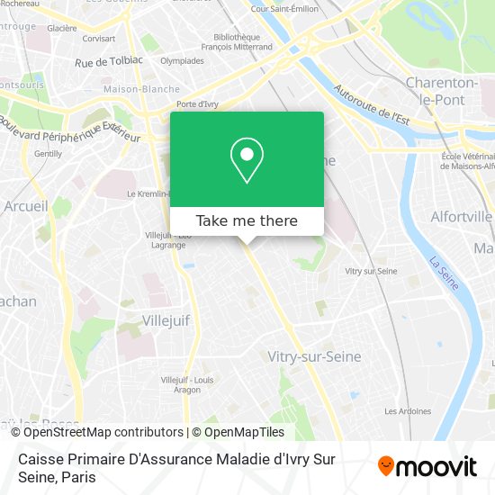 Caisse Primaire D'Assurance Maladie d'Ivry Sur Seine map