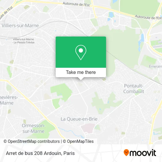 Arret de bus 208 Ardouin map