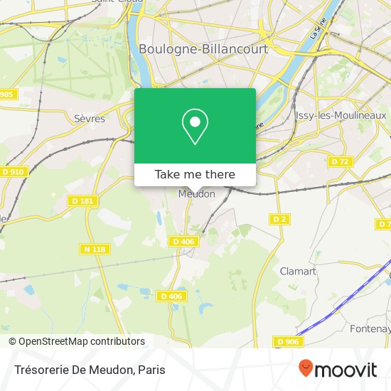 Trésorerie De Meudon map