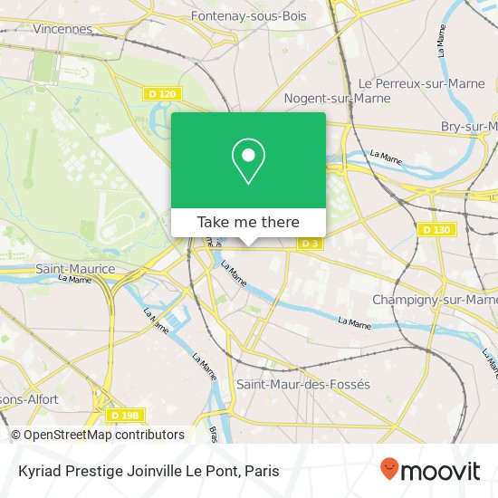 Mapa Kyriad Prestige Joinville Le Pont
