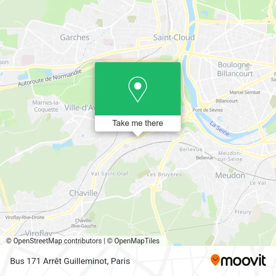 Mapa Bus 171 Arrêt Guilleminot