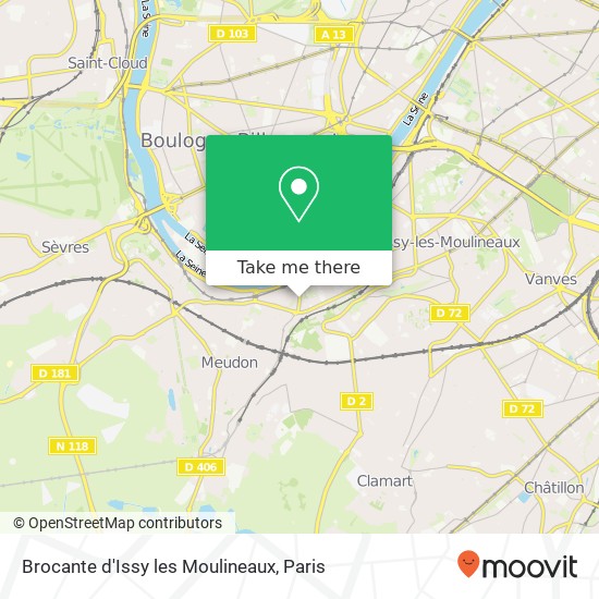 Brocante d'Issy les Moulineaux map