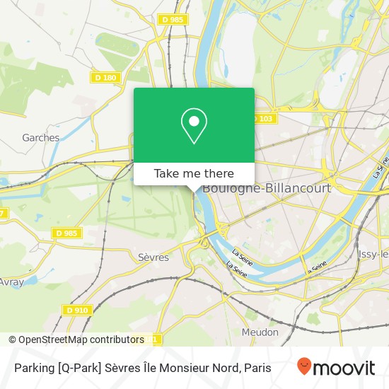 Mapa Parking [Q-Park] Sèvres Île Monsieur Nord
