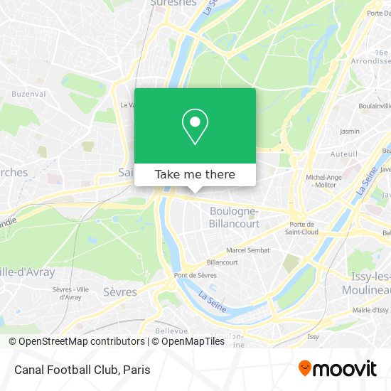How to get to Canal Football Club in Boulogne-Billancourt by Metro, Bus,  Train, RER or Light Rail?