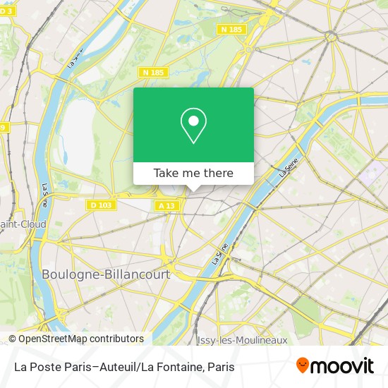 La Poste Paris–Auteuil / La Fontaine map