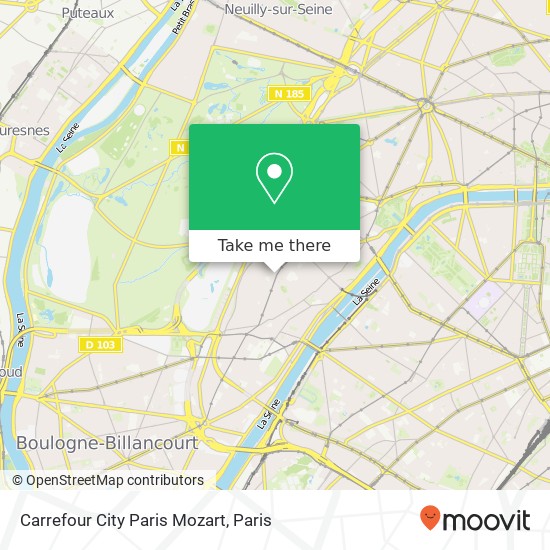 Mapa Carrefour City Paris Mozart