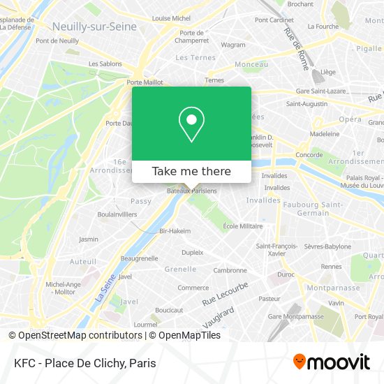 KFC - Place De Clichy map