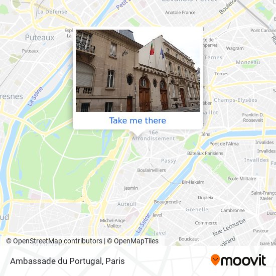 Mapa Ambassade du Portugal