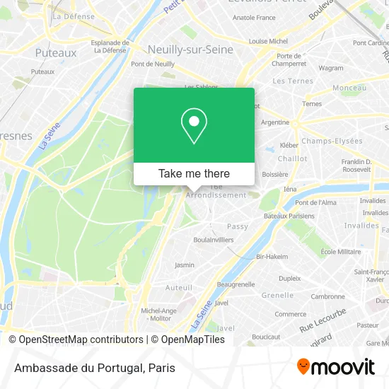 Ambassade du Portugal map