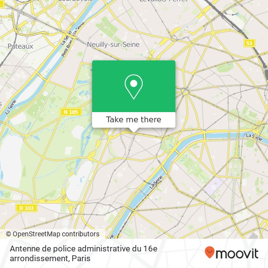 Antenne de police administrative du 16e arrondissement map