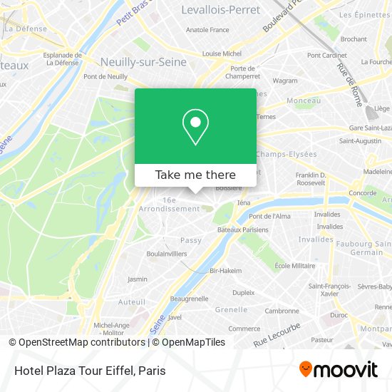 Mapa Hotel Plaza Tour Eiffel