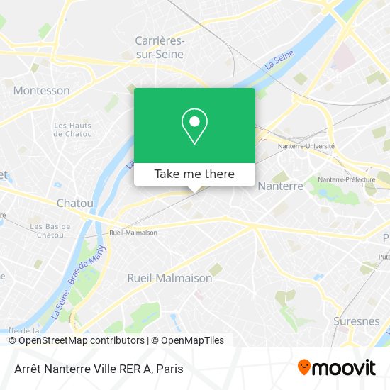 Mapa Arrêt Nanterre Ville RER A