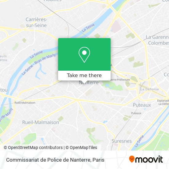 Mapa Commissariat de Police de Nanterre