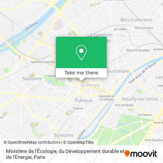 Mapa Ministère de l'Écologie, du Développement durable et de l'Energie