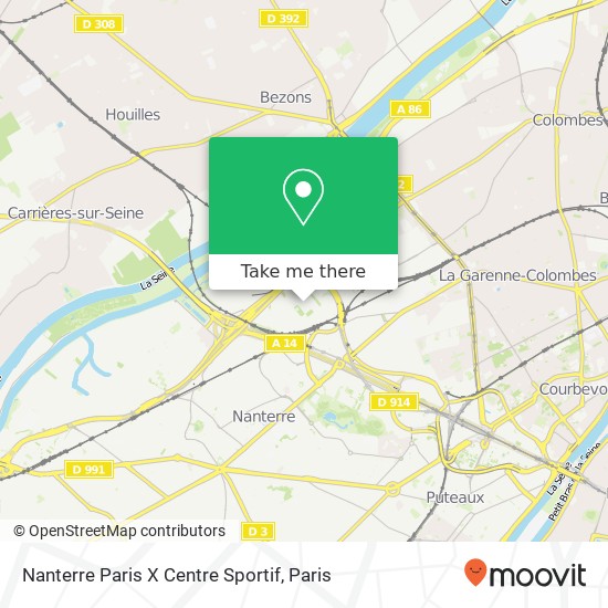 Nanterre Paris X Centre Sportif map