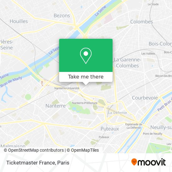 Ticketmaster France map