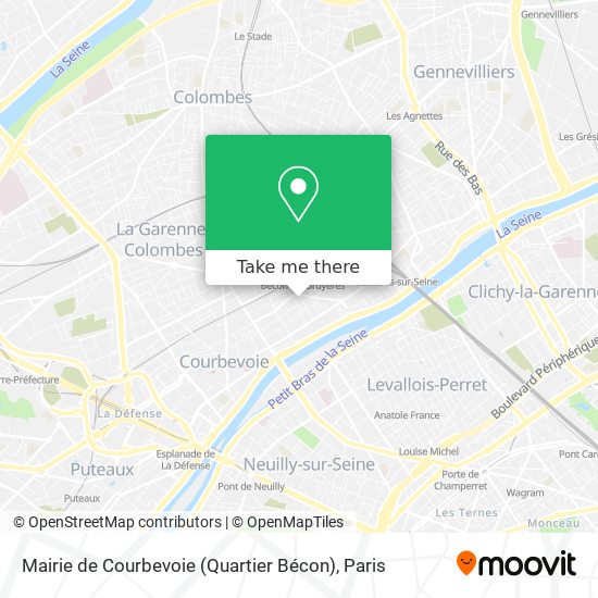 Mapa Mairie de Courbevoie (Quartier Bécon)