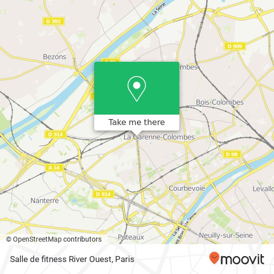 Salle de fitness River Ouest map