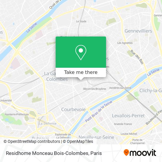 Residhome Monceau Bois-Colombes map
