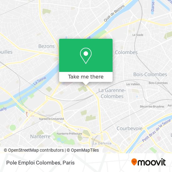Pole Emploi Colombes map