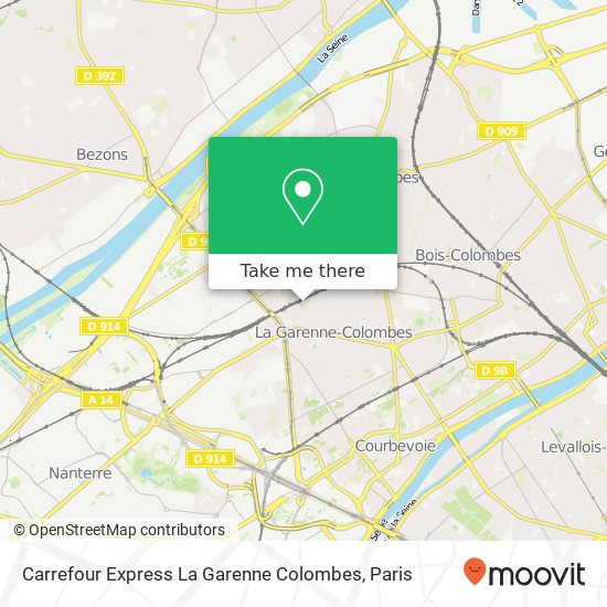Carrefour Express La Garenne Colombes map