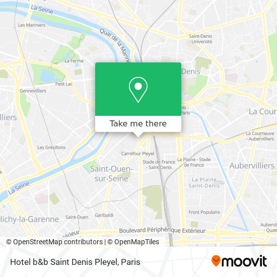 Hotel b&b Saint Denis Pleyel map