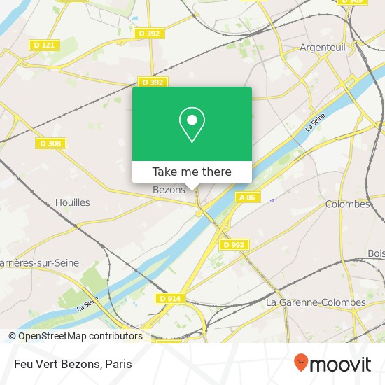 Feu Vert Bezons map