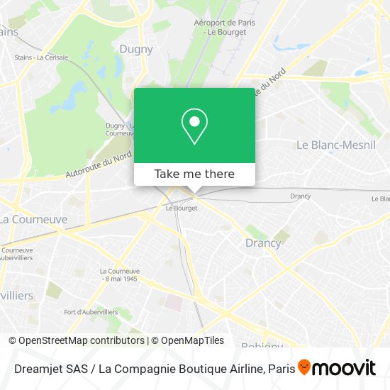 Mapa Dreamjet SAS / La Compagnie Boutique Airline