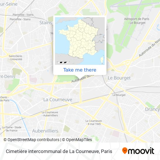 Cimetière intercommunal de La Courneuve map