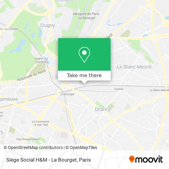 Mapa Siège Social H&M - Le Bourget