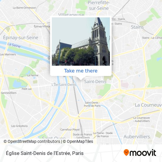 Mapa Église Saint-Denis de l'Estrée