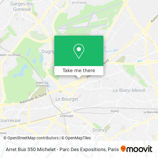 Mapa Arret Bus 350 Michelet - Parc Des Expositions