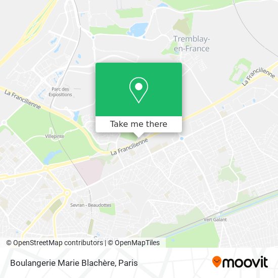 how to get to boulangerie marie blachere in villepinte by bus rer light rail or metro